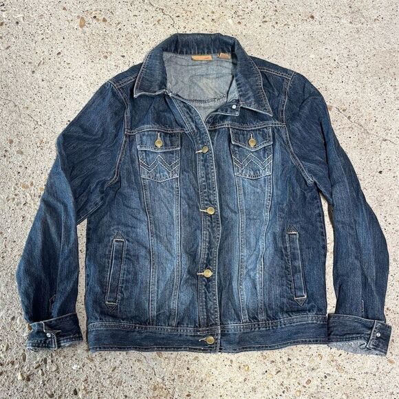 Vintage Wrangler Women's Denim Jacket xl Blue Button-Up Casual - Picture 1 of 6